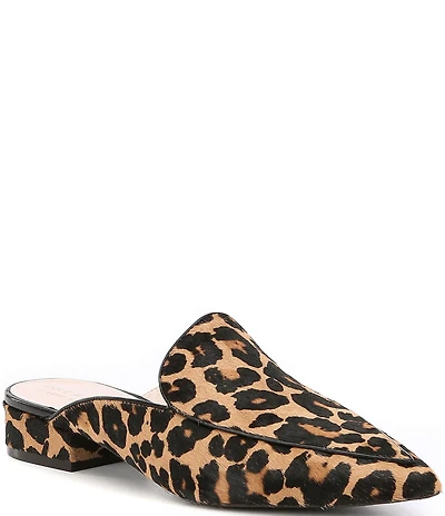 Cole Haan Piper Leopard Print Calf Hair Mules