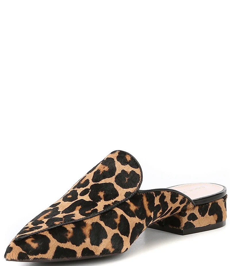 Cole Haan Piper Leopard Print Calf Hair Mules