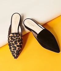 Cole Haan Piper Leopard Print Calf Hair Mules