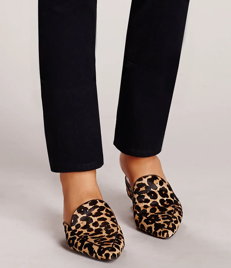 Cole Haan Piper Leopard Print Calf Hair Mules