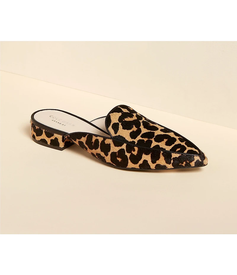 Cole Haan Piper Leopard Print Calf Hair Mules