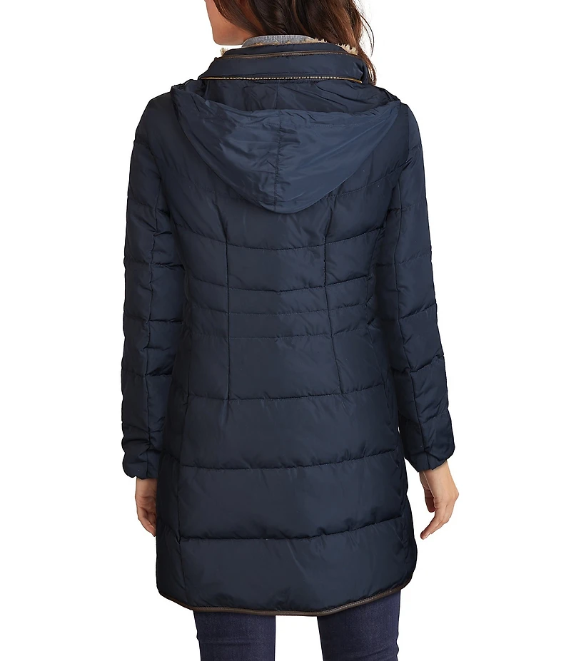 Cole Haan Signature Zip Front Faux Fur Lined Down Puffer Coat