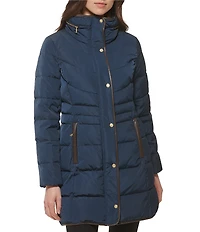 Cole Haan Signature Zip Front Faux Fur Lined Down Puffer Coat