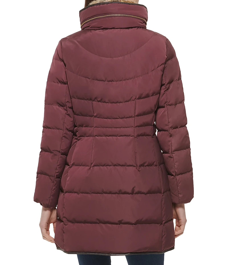 Cole Haan Signature Zip Front Faux Fur Lined Down Puffer Coat