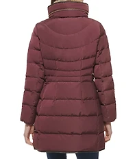 Cole Haan Signature Zip Front Faux Fur Lined Down Puffer Coat