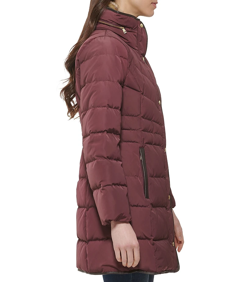 Cole Haan Signature Zip Front Faux Fur Lined Down Puffer Coat