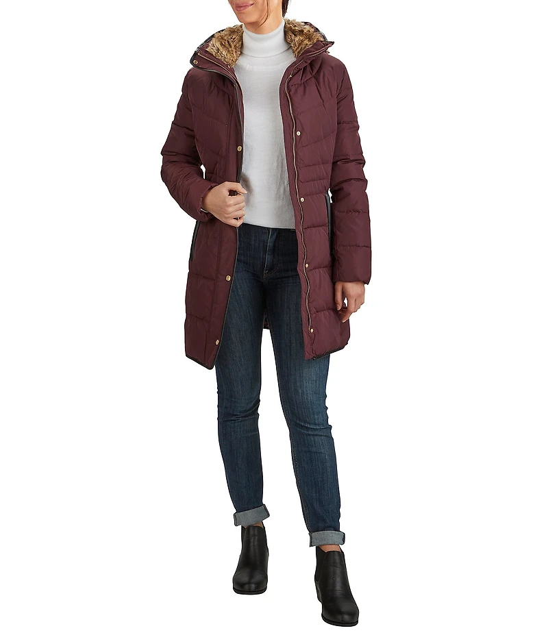 Cole Haan Signature Zip Front Faux Fur Lined Down Puffer Coat