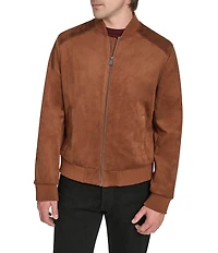Cole Haan Stand Collar Faux Suede Jacket
