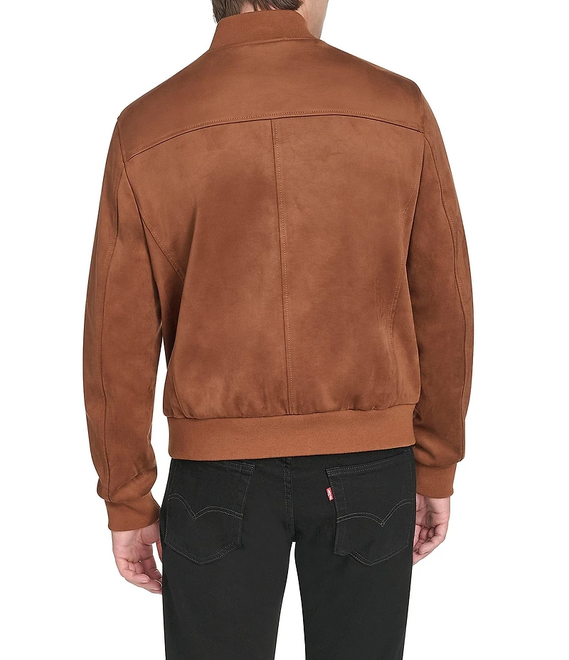 Cole Haan Stand Collar Faux Suede Jacket