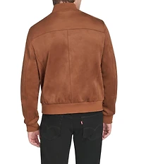 Cole Haan Stand Collar Faux Suede Jacket