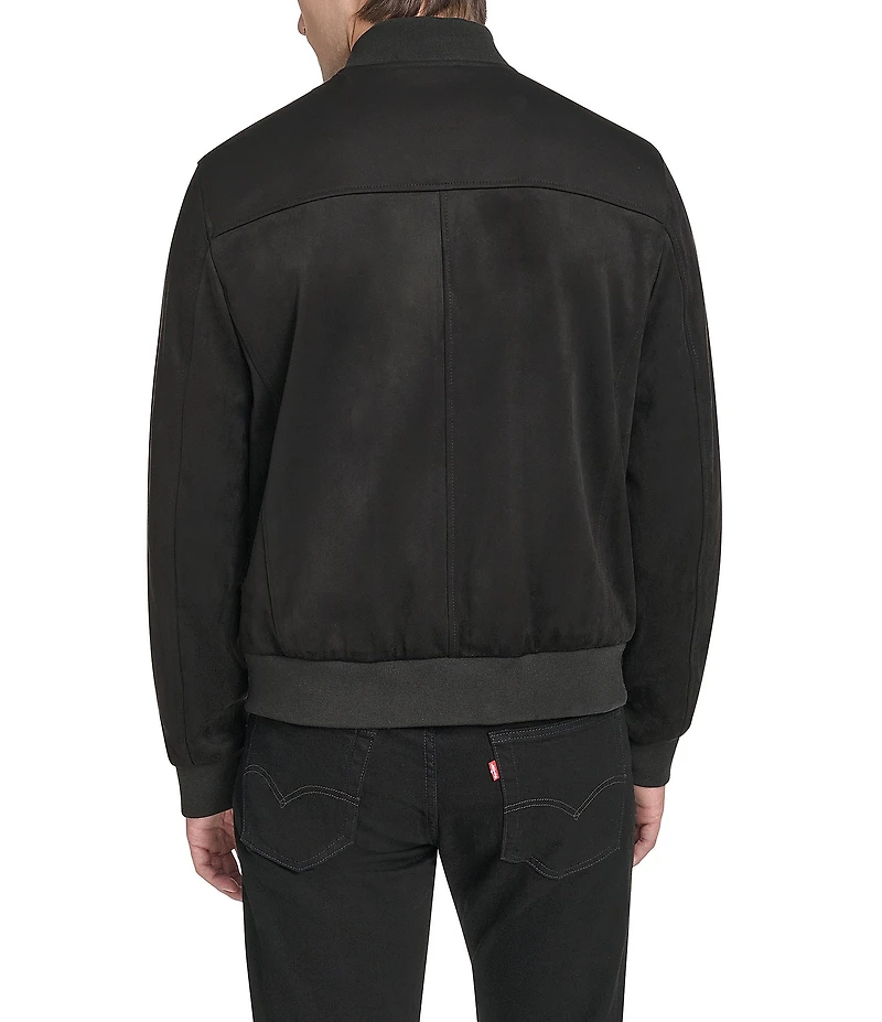 Cole Haan Stand Collar Faux Suede Jacket