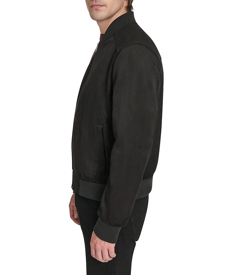 Cole Haan Stand Collar Faux Suede Jacket