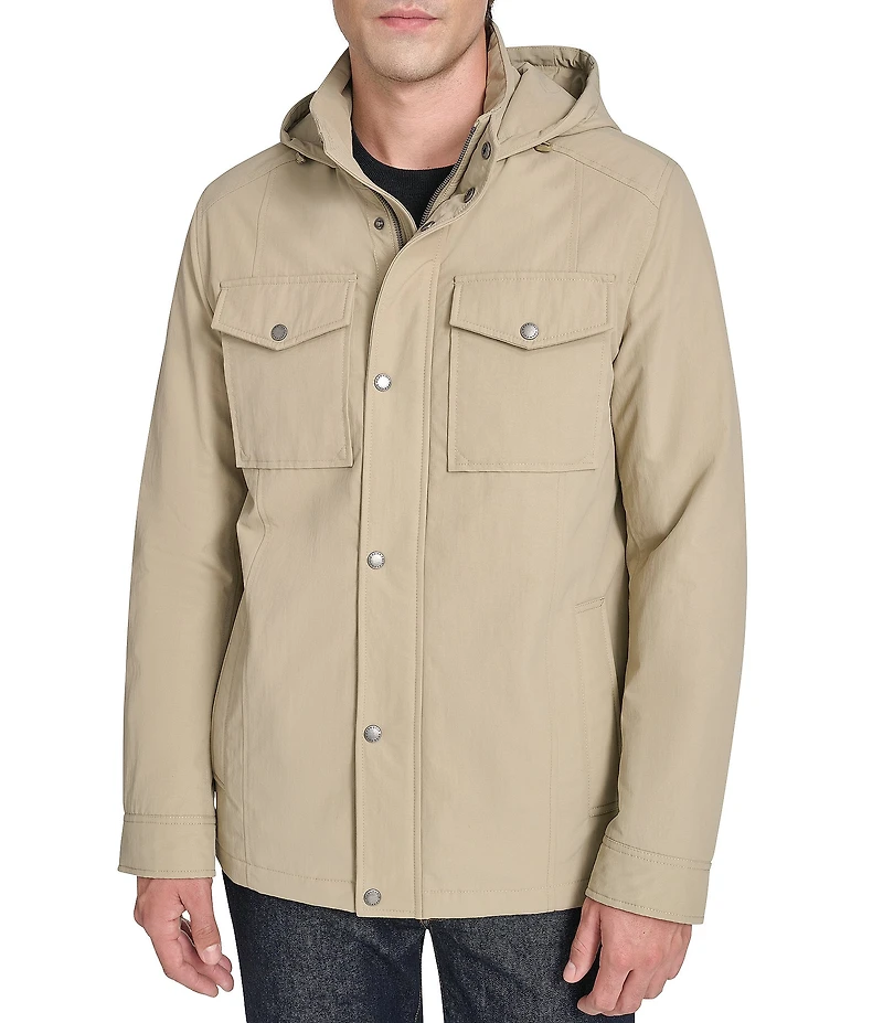 Cole Haan Stand Collar Hoodie Field Jacket