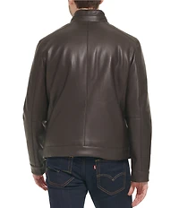 Cole Haan Stand Collar Long Sleeve Moto Jacket