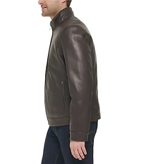 Cole Haan Stand Collar Long Sleeve Moto Jacket