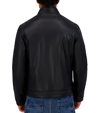 Cole Haan Stand Collar Long Sleeve Moto Jacket