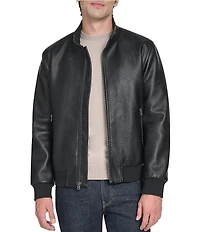 Cole Haan Stand Collar Long Sleeve Moto Jacket