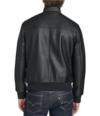 Cole Haan Stand Collar Long Sleeve Moto Jacket