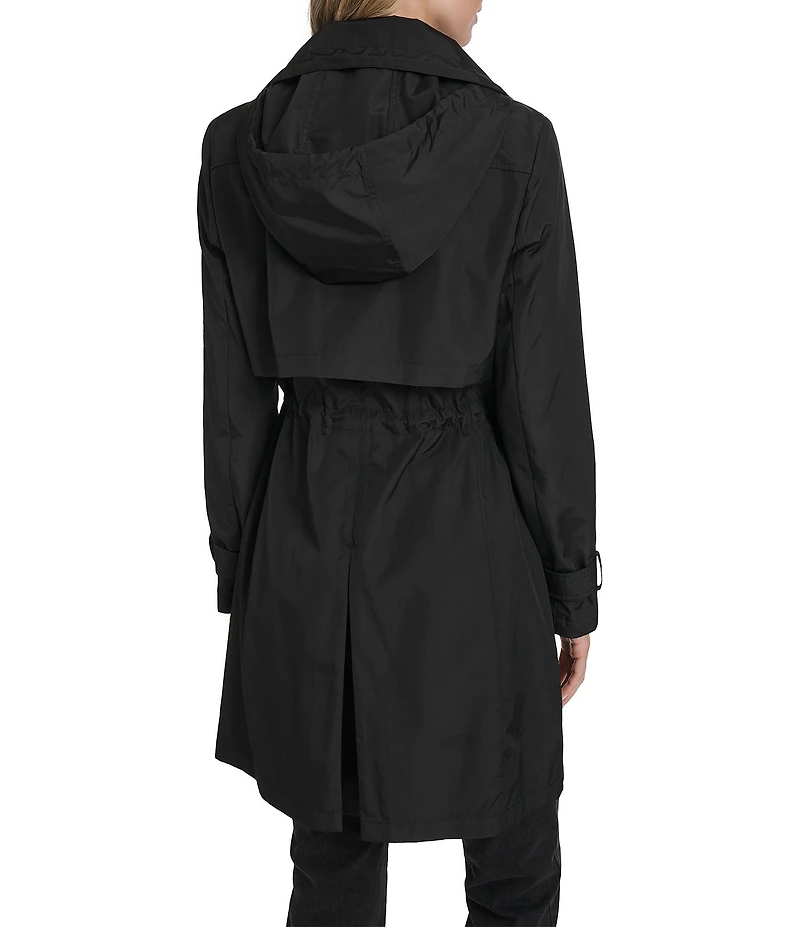 Cole Haan Stand Collar Travel Packable Zip Front Trench Coat
