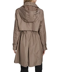 Cole Haan Stand Collar Travel Packable Zip Front Trench Coat