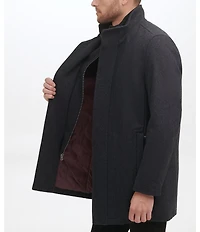 Cole Haan Stand Collar Wool Melton Car Coat