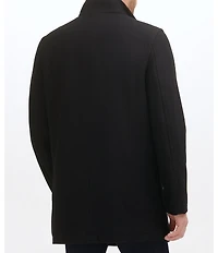 Cole Haan Stand Collar Wool Melton Car Coat