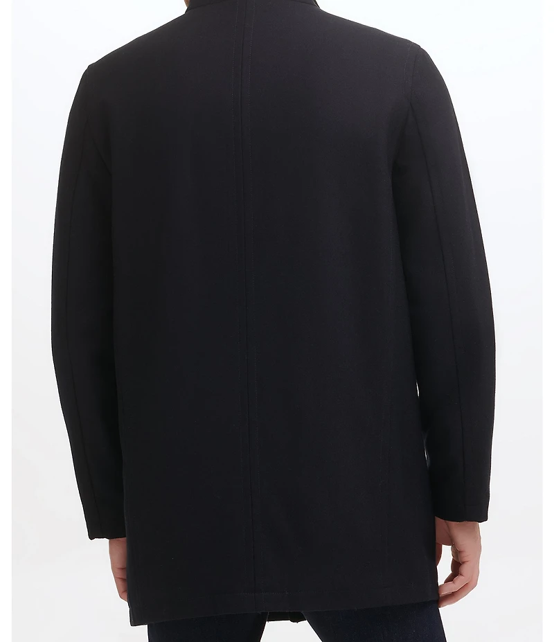 Cole Haan Stand Collar Wool Melton Car Coat