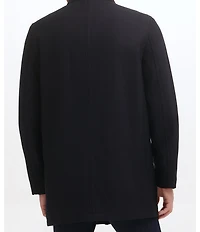 Cole Haan Stand Collar Wool Melton Car Coat