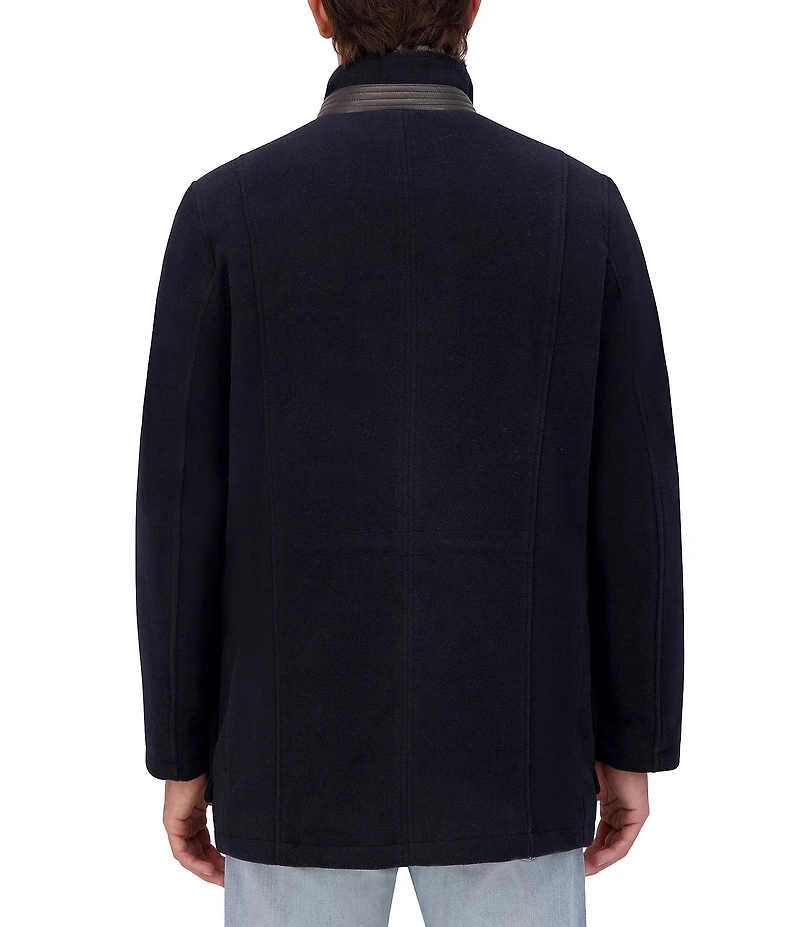 Cole Haan Stand Collar Wool Plush All Weather Car Coat