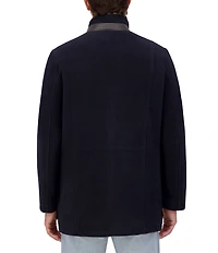 Cole Haan Stand Collar Wool Plush All Weather Car Coat