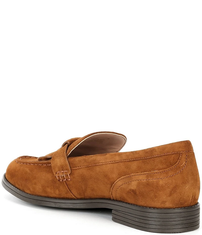 Cole Haan Women's Stassi Suede Kiltie Detail Penny Loafers