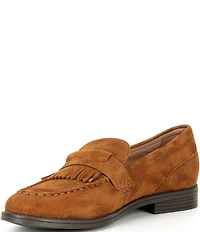 Cole Haan Women's Stassi Suede Kiltie Detail Penny Loafers