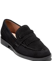 Cole Haan Women's Stassi Suede Kiltie Detail Penny Loafers