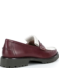 Cole Haan Treena Leather Kiltie Lugged Penny Loafers