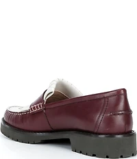 Cole Haan Treena Leather Kiltie Lugged Penny Loafers