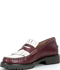 Cole Haan Treena Leather Kiltie Lugged Penny Loafers