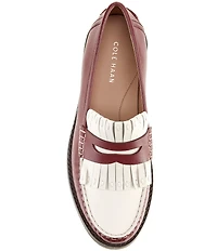 Cole Haan Treena Leather Kiltie Lugged Penny Loafers