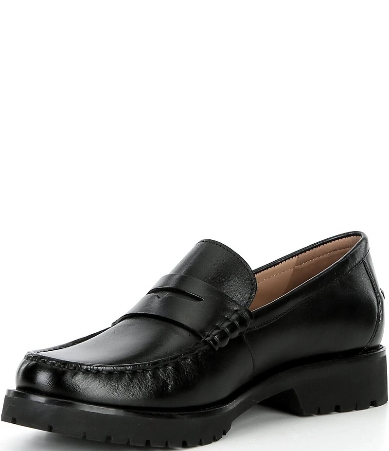 Cole Haan Women's Treena Leather Lug Sole Penny Loafers