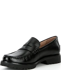Cole Haan Women's Treena Leather Lug Sole Penny Loafers