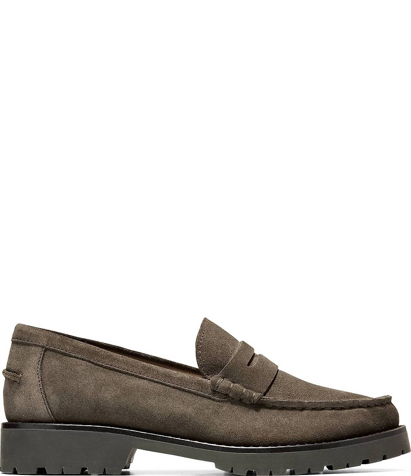 Cole Haan Treena Lug Suede Penny Loafers