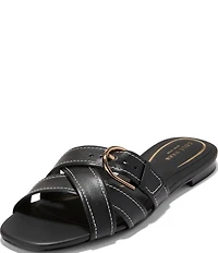 Cole Haan Velma Leather Buckle Slides