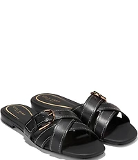Cole Haan Velma Leather Buckle Slides