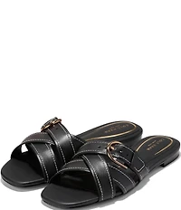 Cole Haan Velma Leather Buckle Slides