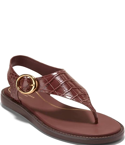 Cole Haan Women's Kami Croco Thong Slingback Sandals