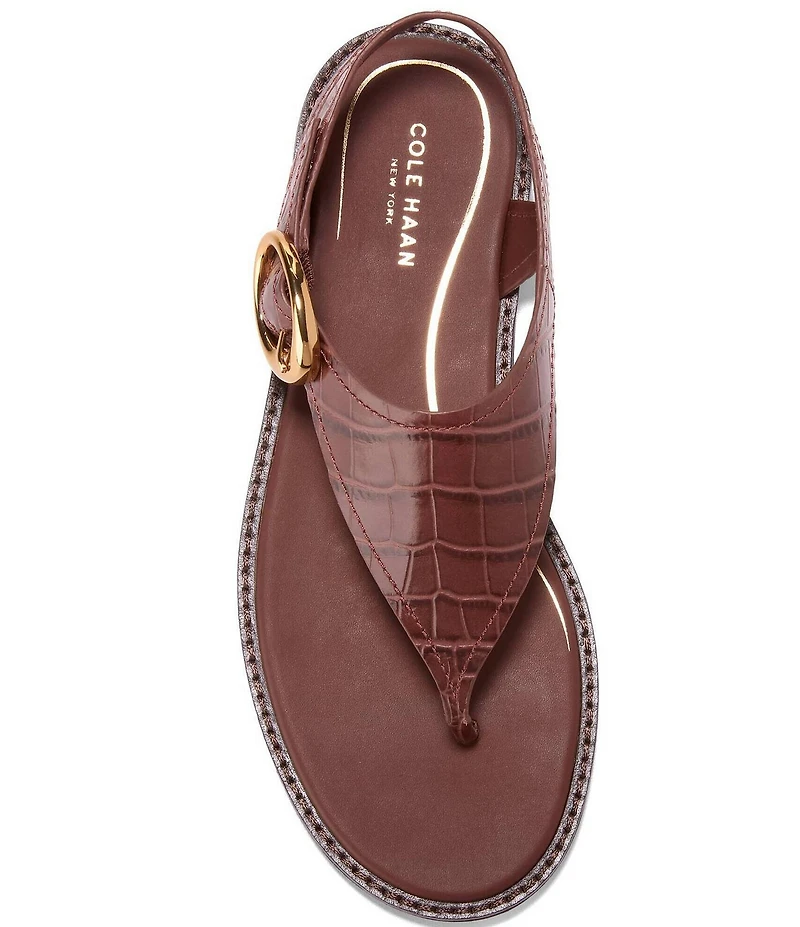 Cole Haan Women's Kami Croco Thong Slingback Sandals