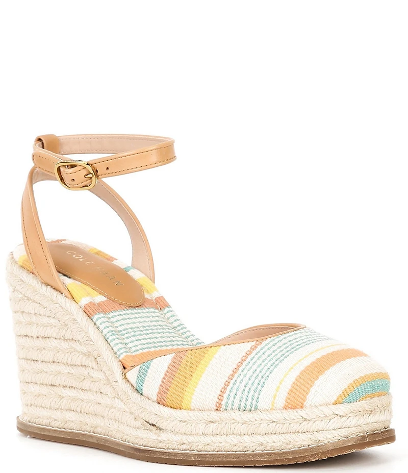 Cole Haan Women's Kyra Cloudfeel Striped Espadrille Wedges