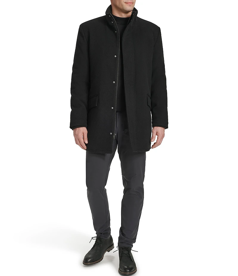 Cole Haan Wool Blend Plush Solid Coat