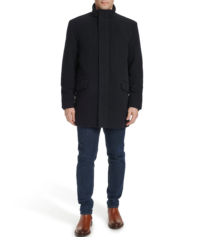 Cole Haan Wool Blend Plush Solid Coat