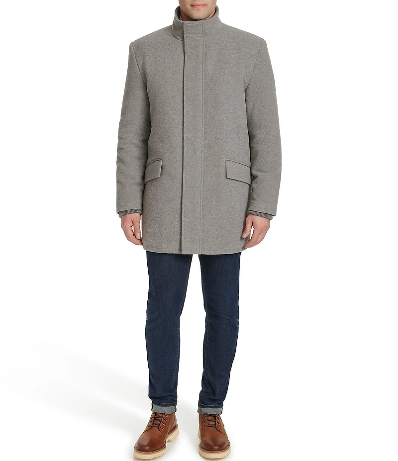 Cole Haan Wool Blend Plush Solid Coat
