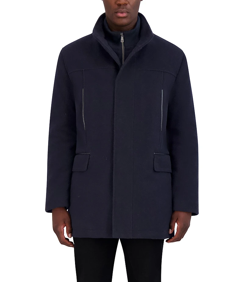 Cole Haan Wool Blend Plush Car Solid Coat